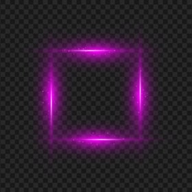 Glowing Light Effect Square Purple Frame HD PNG