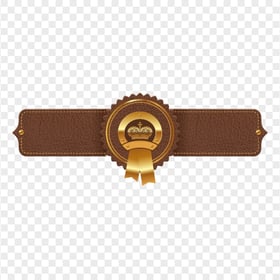 Brown And Gold Trophy Badge Download PNG
