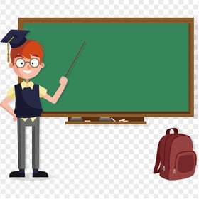 PNG Cartoon Teacher And Chalkboard
