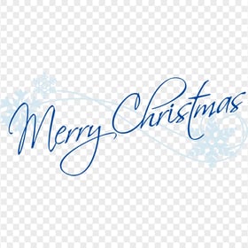 Blue Merry Christmas Logo Text Calligraphy FREE PNG