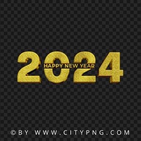 2024 Gold Creative Happy New Year Design PNG
