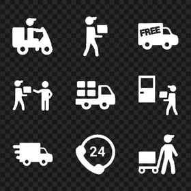 Transparent HD White Delivery Logistics Icons