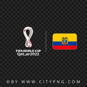 Ecuador Flag With Qatar Fifa 2022 World Cup Logo PNG