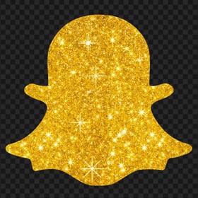 HD Gold Glitter Snapchat Ghost Logo Icon Symbol PNG