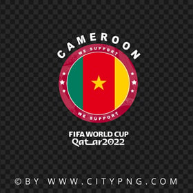 We Support Cameroon World Cup 2022 Logo Image PNG