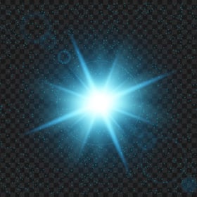 Transparent HD Blue Glowing Light Star