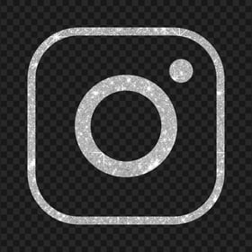 HD Outline Silver Glitter Instagram IG Logo Icon PNG