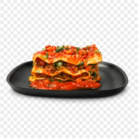 Italian Food Lasagna Pasta Bolognese Plate PNG Image