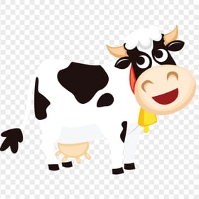 HD Cartoon Black & White Dairy Cow Transparent PNG