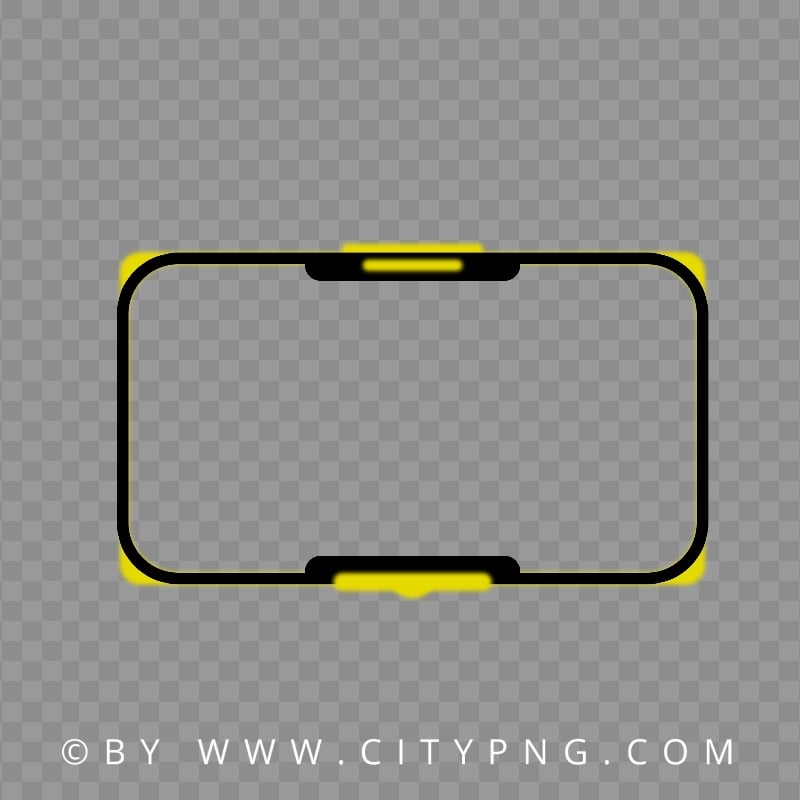 Twitch Overlay Yellow & Black Glowing Streaming Frame PNG | Citypng