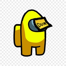 HD Yellow Among Us Crewmate Character With Dum Sticky Note Hat PNG