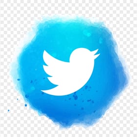 HD Beautiful Twitter Aesthetic Watercolor Blue Icon PNG