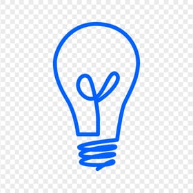 Transparent HD Creative Blue Light Bulb Idea Icon Clipart