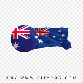 Australia Flag With Soccer Football Ball HD PNG