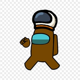 HD Brown Among Us Character Wear Astronaut Helmet PNG