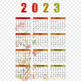 HD Floral 2023 Calendar Transparent PNG