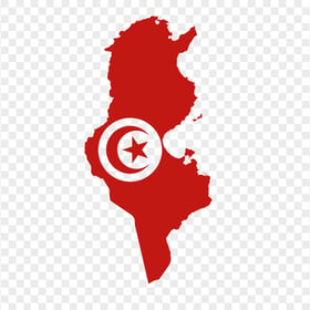 Transparent Tunisia Flag Map