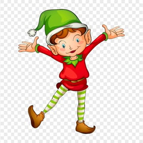 Cartoon Boy Elf Open Hands PNG