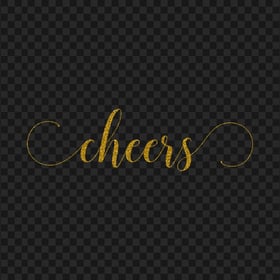 HD Gold Glitter Cheers Word PNG