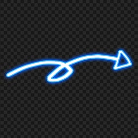 HD Blue Neon Line Hand Drawn Arrow Pointing Right PNG