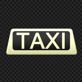 HD White Taxi Sign Logo Emblem PNG