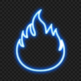HD Blue Neon Flame Silhouette Icon PNG
