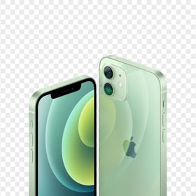 HD Apple Green iPhone 12 Front & Back Views PNG