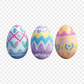Transparent HD Happy Easter Day Colorful Eggs