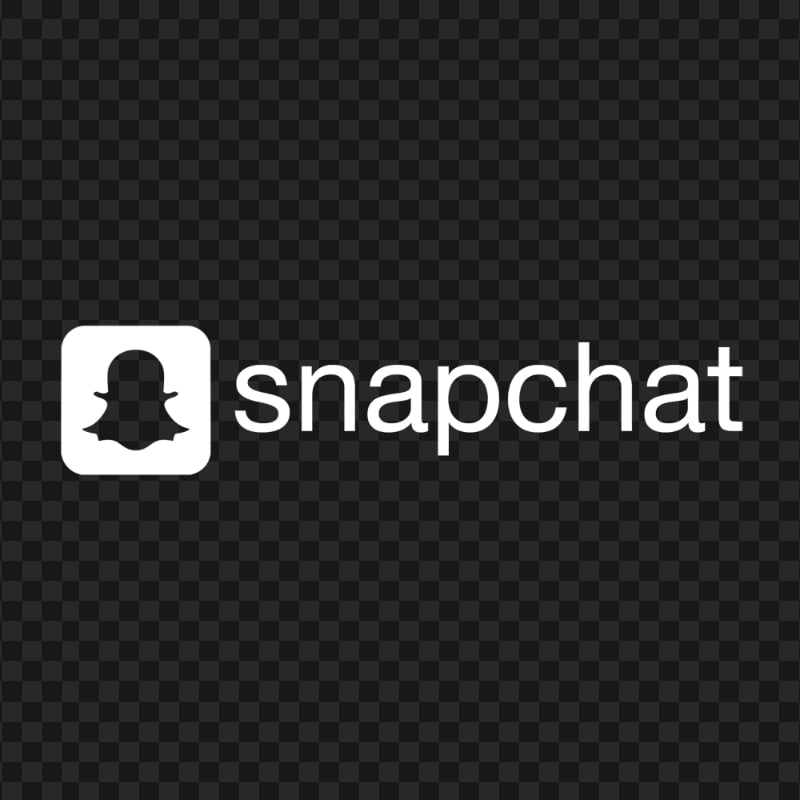 HD Snapchat Official Logo Text With Ghost Icon White Version PNG Image