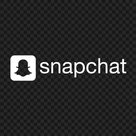 HD Snapchat Official Logo Text With Ghost Icon White Version PNG Image