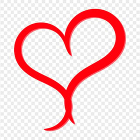 HD 3D Outline Red Heart Love Sign Transparent PNG