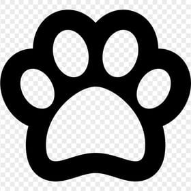 Black Pet Paw Print Outline HD Transparent Background