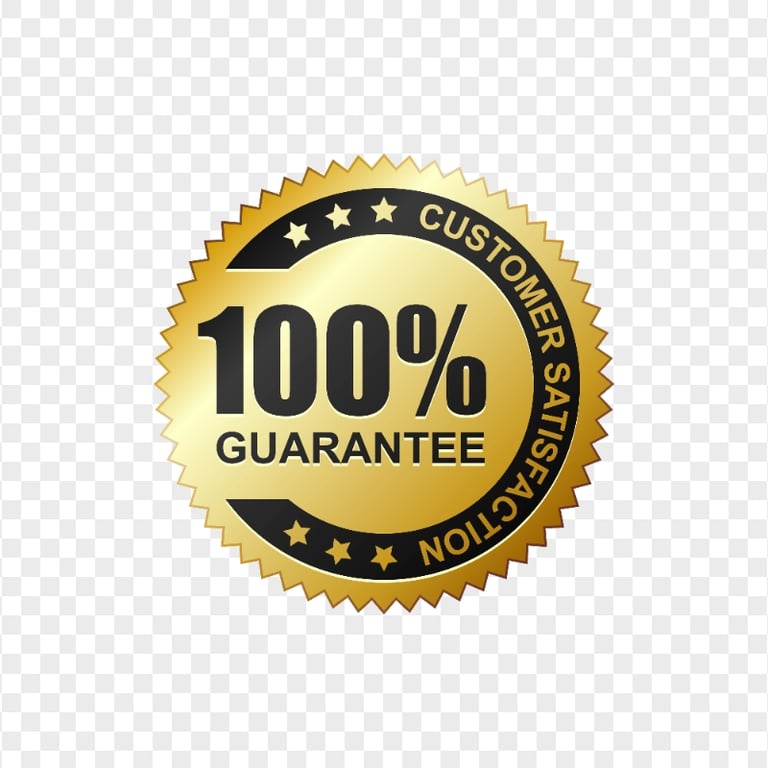 HD 100% Guarantee Customer Satisfaction Black & Gold PNG | Citypng