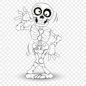 Fearing White Cartoon Skeleton Illustration HD PNG