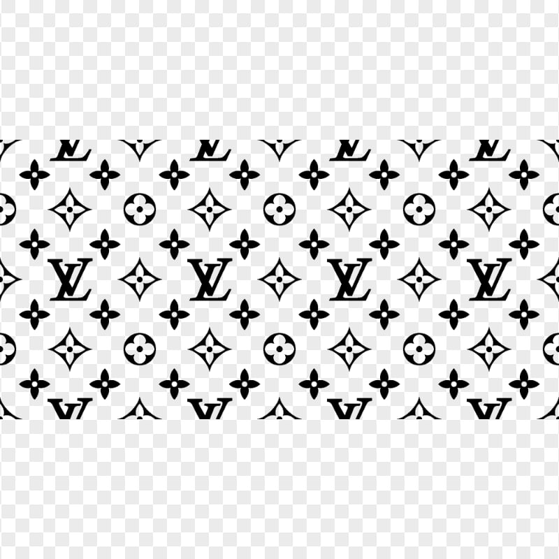 Lv Louis Vuitton Black Pattern Seamless Image PNG