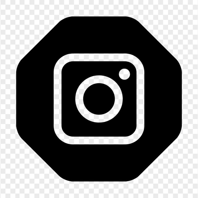 Instagram Outline Logo In Black Hexagonal Shape Icon | Citypng