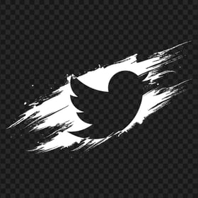 HD White Twitter Brush Stroke Icon PNG