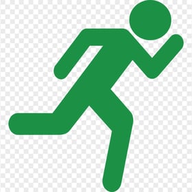 HD Green Stickman Silhouette Running PNG