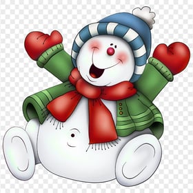 Download Happy Fun Cartoon Christmas Snowman PNG