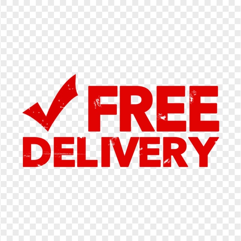 Red Free Delivery With Check Stamp