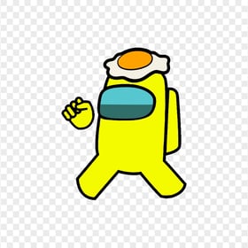 HD Yellow Among Us Crewmate Character With Egg On Head PNG