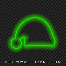 HD Green Neon Santa Claus Christmas Hat PNG