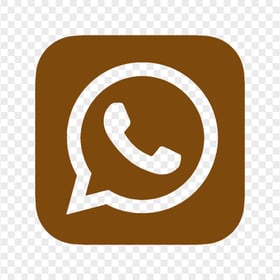 HD Brown Outline Whatsapp Wa Whats App Square Logo Icon PNG