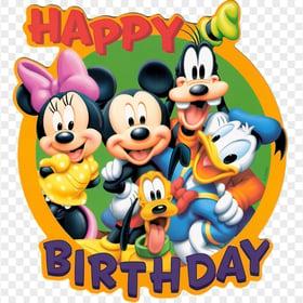 Disney Mickey Mouse Characters Happy Birthday Poster