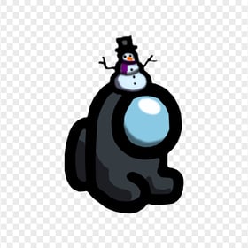 HD Black Among Us Mini Crewmate Baby With Snowman Hat PNG