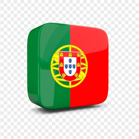 Portugal Square 3D Flag Icon PNG Image