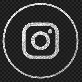 HD Silver Texture Outline Round Instagram Logo Icon PNG