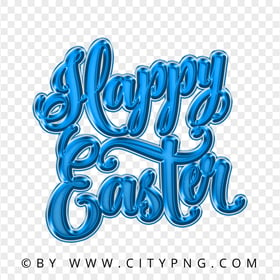 HD Blue Happy Easter Greeting Transparent Background