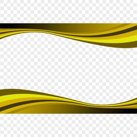 Abstract Curved Yellow Lines Borders Frame HD PNG