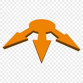 HD Triple Three 3D Orange Arrows PNG